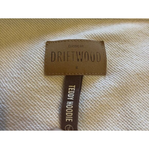 Driftwood off White Floral Embroidered Teddy Hooded Jacket Full Zip Hoodie M - Picture 3 of 13